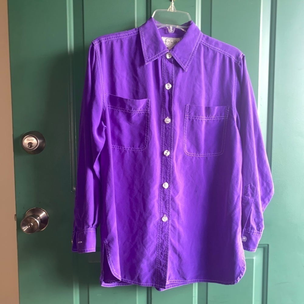Diane Von Furstenberg Size XS silk vibrant purple